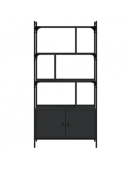 Libreria con Ante Nera 76,5x30x154,5 cm Legno Multistrato