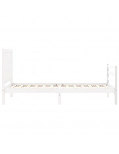 Giroletto con Testiera Bianco Single in Legno Massello 2