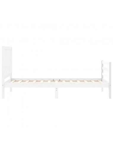 Giroletto con Testiera Bianco Single in Legno Massello