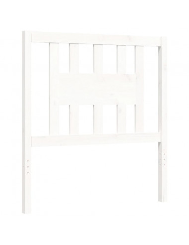 Giroletto con Testiera Bianco Single in Legno Massello