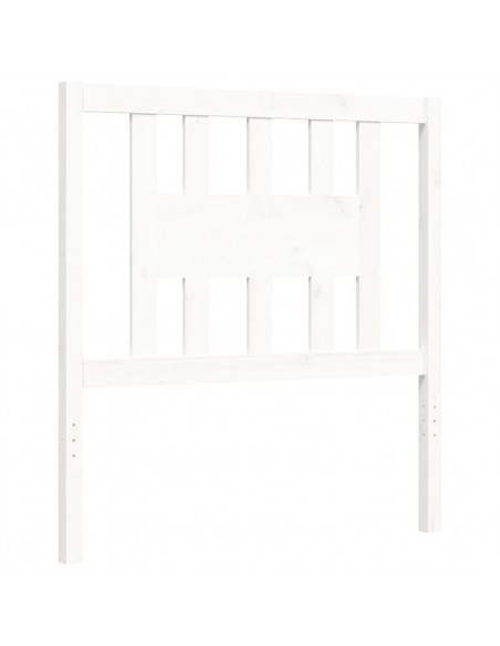 Giroletto con Testiera Bianco Single in Legno Massello