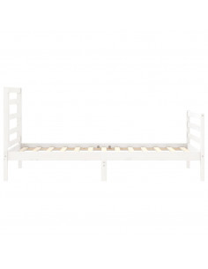 Giroletto con Testiera Bianco Single in Legno Massello 2