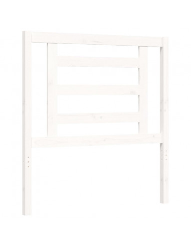 Giroletto con Testiera Bianco Single in Legno Massello