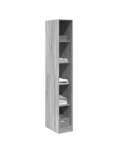 Armadio Grigio Sonoma 30x50x200 cm in Legno Multistrato