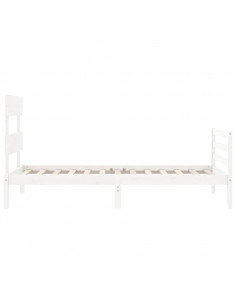 Giroletto con Testiera Bianco Single in Legno Massello 2