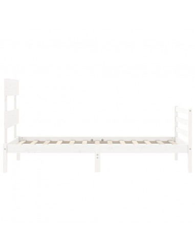 Giroletto con Testiera Bianco Single in Legno Massello