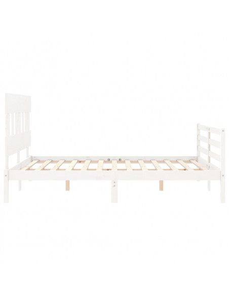 Giroletto con Testiera Bianco King Size in Legno Massello