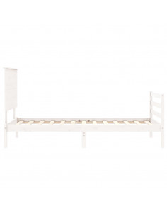 Giroletto con Testiera Bianco Single in Legno Massello 2