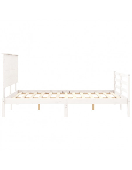 Giroletto con Testiera Bianco King Size in Legno Massello