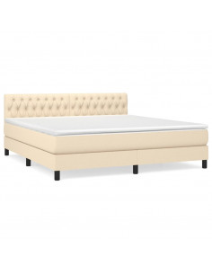 Giroletto a Molle con Materasso Crema 180x200 cm in Tessuto 2