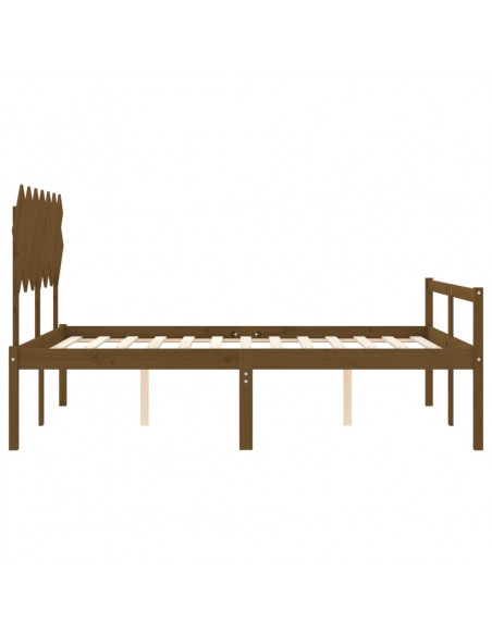 Letto per Anziani con Testiera Miele King in Legno Massello