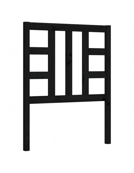 Giroletto con Testiera Nero Small Single in Legno Massello