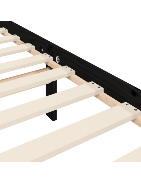 Giroletto con Testiera Nero Small Single in Legno Massello