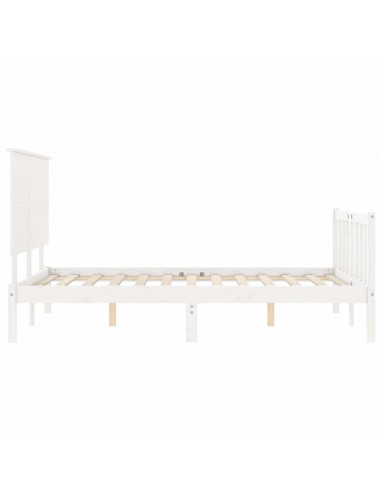 Giroletto con Testiera Bianco Small Double Legno Massello
