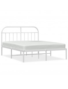 Giroletto con Testiera Metallo Bianco 140x200 cm 2