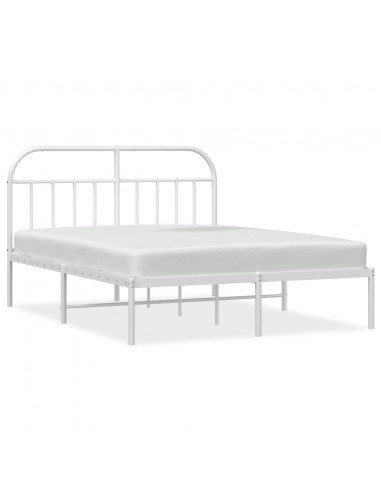 Giroletto con Testiera Metallo Bianco 150x200 cm