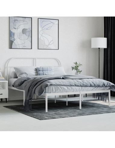 Giroletto con Testiera Metallo Bianco 150x200 cm