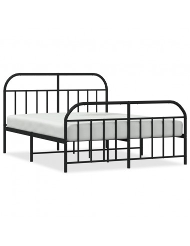 Giroletto con Testiera e Pediera Metallo Nero 140x190 cm