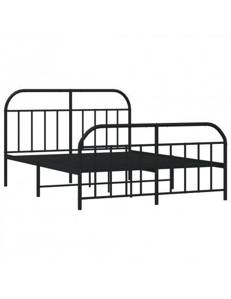 Giroletto con Testiera e Pediera Metallo Nero 140x190 cm