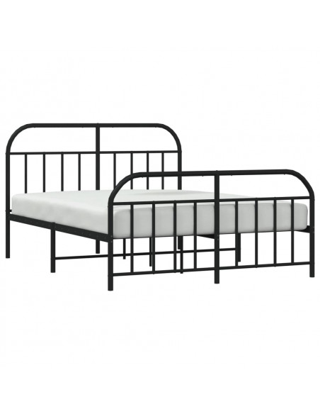 Giroletto con Testiera e Pediera Metallo Nero 140x190 cm