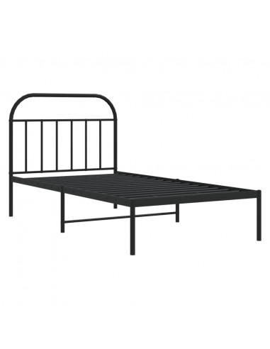 Giroletto con Testiera in Metallo Nero 100x190 cm