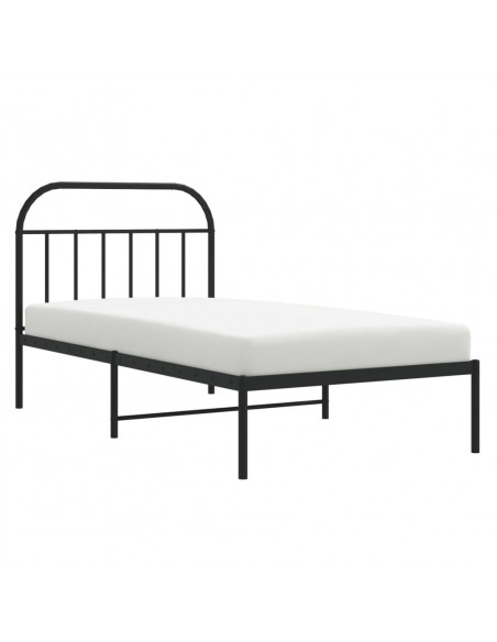 Giroletto con Testiera in Metallo Nero 100x190 cm