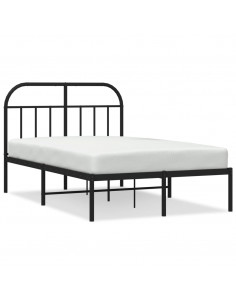 Giroletto con Testiera in Metallo Nero 120x200 cm 2