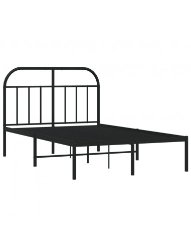 Giroletto con Testiera in Metallo Nero 120x200 cm