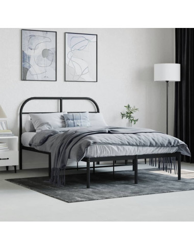 Giroletto con Testiera in Metallo Nero 120x200 cm