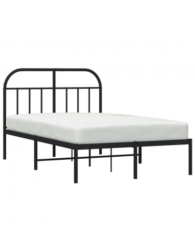 Giroletto con Testiera in Metallo Nero 120x200 cm