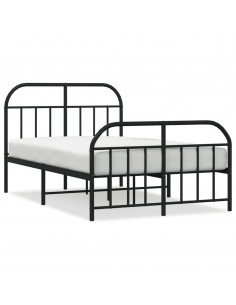 Giroletto con Testiera e Pediera Metallo Nero 120x190 cm 2