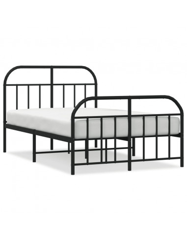 Giroletto con Testiera e Pediera Metallo Nero 120x190 cm