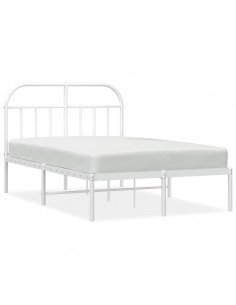 Giroletto con Testiera Metallo Bianco 135x190 cm 2