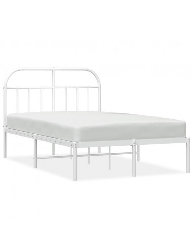 Giroletto con Testiera Metallo Bianco 135x190 cm