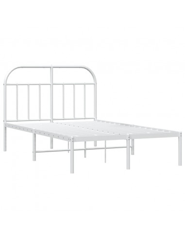 Giroletto con Testiera Metallo Bianco 135x190 cm