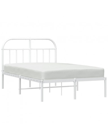 Giroletto con Testiera Metallo Bianco 135x190 cm