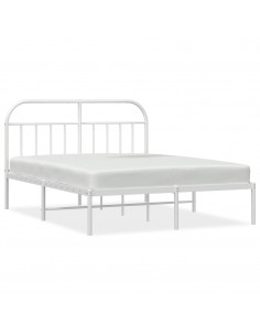 Giroletto con Testiera Metallo Bianco 140x190 cm 2