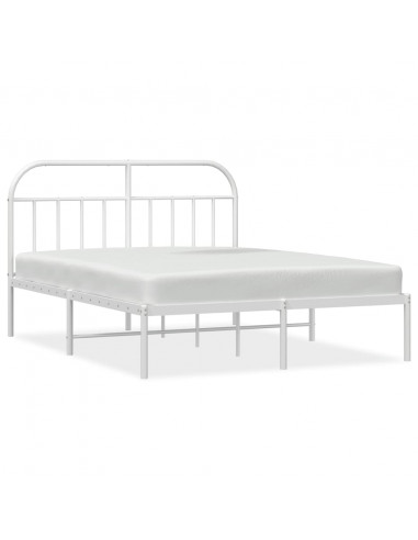 Giroletto con Testiera Metallo Bianco 140x190 cm