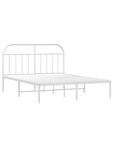 Giroletto con Testiera Metallo Bianco 140x190 cm