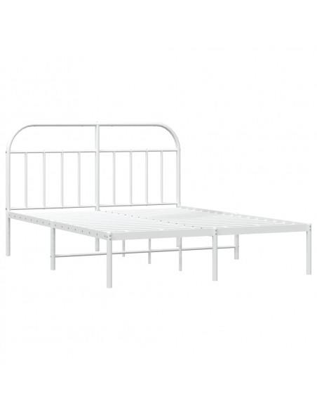 Giroletto con Testiera Metallo Bianco 140x190 cm