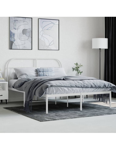 Giroletto con Testiera Metallo Bianco 140x190 cm