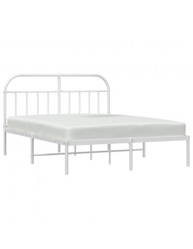 Giroletto con Testiera Metallo Bianco 140x190 cm