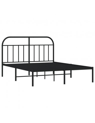 Giroletto con Testiera in Metallo Nero 140x190 cm