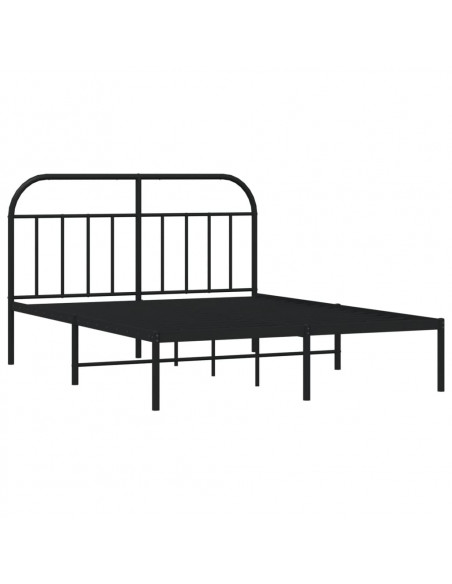 Giroletto con Testiera in Metallo Nero 140x190 cm