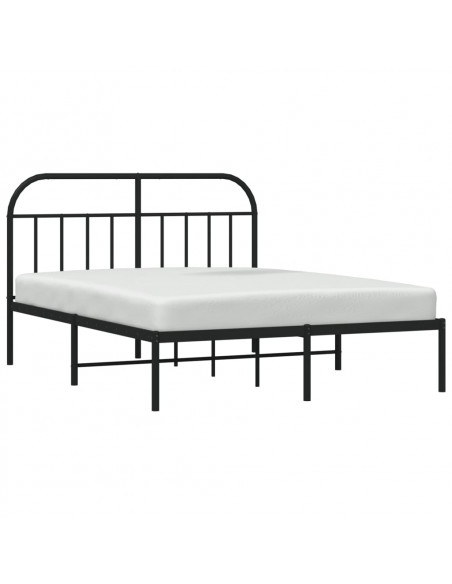 Giroletto con Testiera in Metallo Nero 140x190 cm