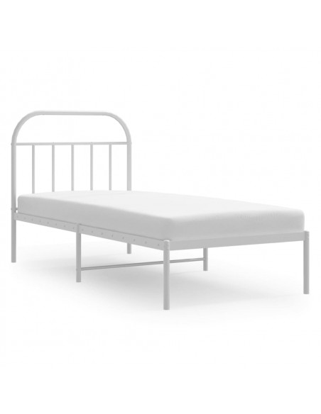 Giroletto con Testiera Metallo Bianco 90x200 cm