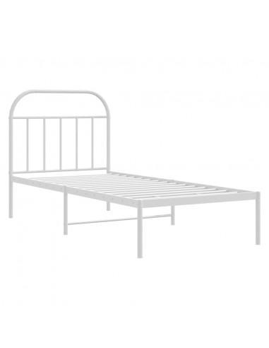 Giroletto con Testiera Metallo Bianco 90x200 cm