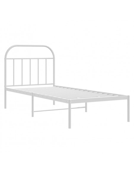 Giroletto con Testiera Metallo Bianco 90x200 cm