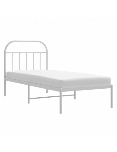 Giroletto con Testiera Metallo Bianco 90x200 cm