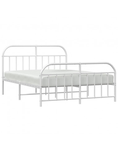 Giroletto con Testiera e Pediera Metallo Bianco 135x190 cm